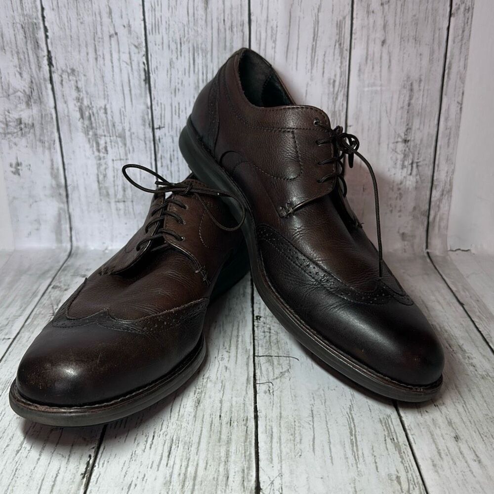 Johnston & Murphy XC4‎ Mens Brown Leather Wingtip Oxford Dress Shoes Size 11 M
